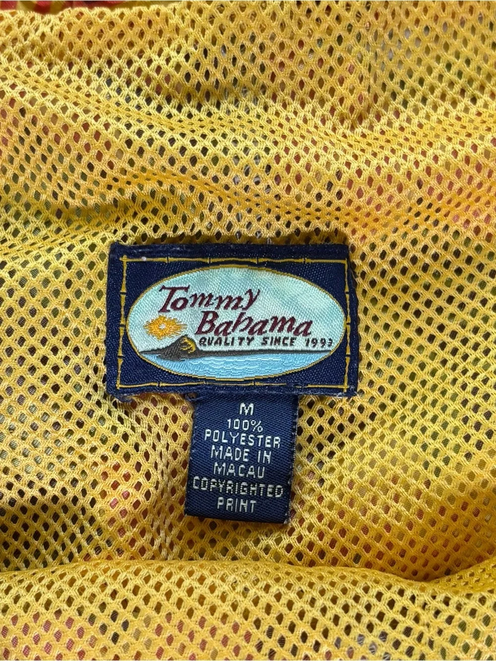 Tommy Bahama Men's‎ Floral Tropical Swim Trunks M Brown Orange Green Lined